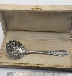 Antique silver-plated sifter spoon