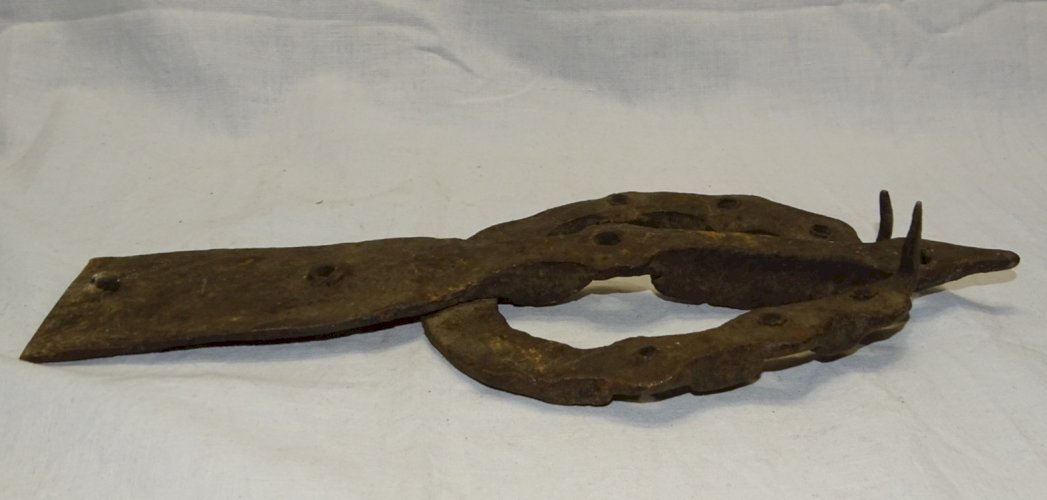 -ANCIENNE DECORATION DE PORTE D'ENTREE FER FORGE AFRIQUE DU NORD déco     D