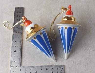 Ancienne décoration de sapin de Noël, céramique Villeroy & Boch, Merry Curl