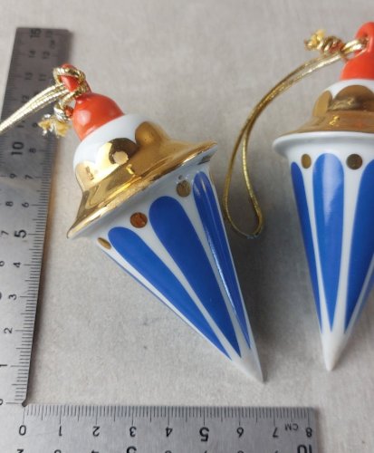 Ancienne décoration de sapin de Noël, céramique Villeroy & Boch, Merry Curl