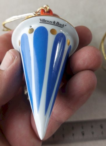 Ancienne décoration de sapin de Noël, céramique Villeroy & Boch, Merry Curl