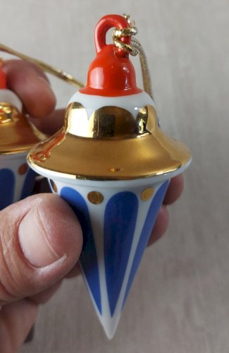 Ancienne décoration de sapin de Noël, céramique Villeroy & Boch, Merry Curl