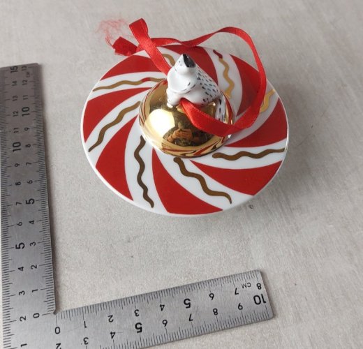 Ancienne décoration de sapin de Noël, céramique Villeroy & Boch, Mery Planet