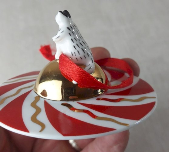 Ancienne décoration de sapin de Noël, céramique Villeroy & Boch, Mery Planet