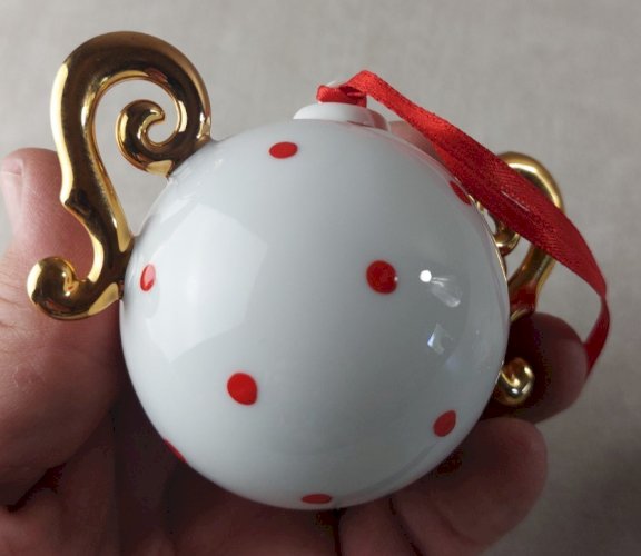 Ancienne décoration de sapin de Noël, céramique Villeroy & Boch