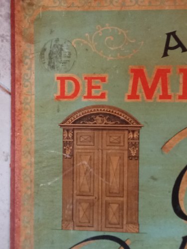 Ancienne Enseigne carton atelier de menuiserie Paul Brogniet Brunehamel Aisne