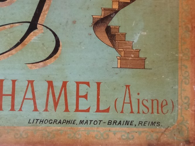 Ancienne Enseigne carton atelier de menuiserie Paul Brogniet Brunehamel Aisne