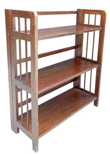 Ancienne étagère Bois  bibliothèque bouquiniste pliante Années 1940/1950