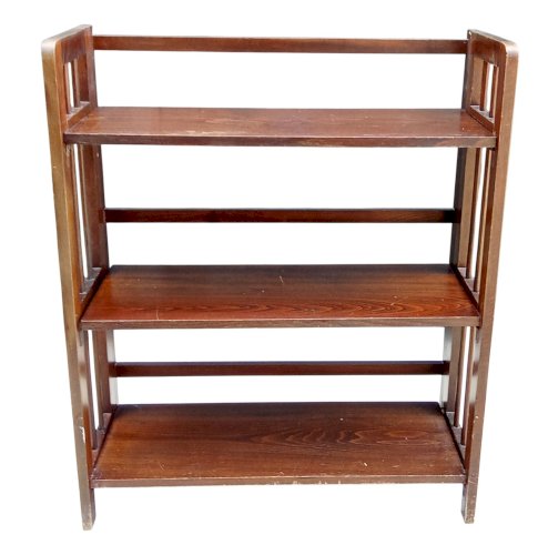 Ancienne étagère Bois  bibliothèque bouquiniste pliante Années 1940/1950