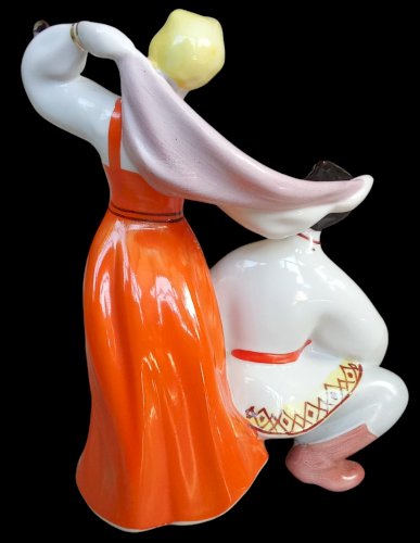 Ancienne Figurine Danseurs Ukrainien Céramique Étrangère Korosten Ukraine