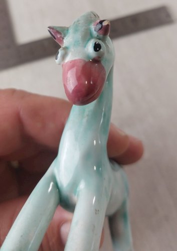 Ancienne figurine, en céramique, cheval, à identifier