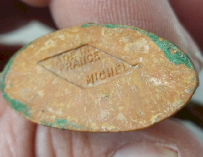Ancienne figurine, en plastique peint, indien à larc, Michel, 1ère génération ^
