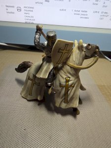 ANCIENNE FIGURINE Schleich CAVALIER CHEVALIER Croisé  MEDIEVAL