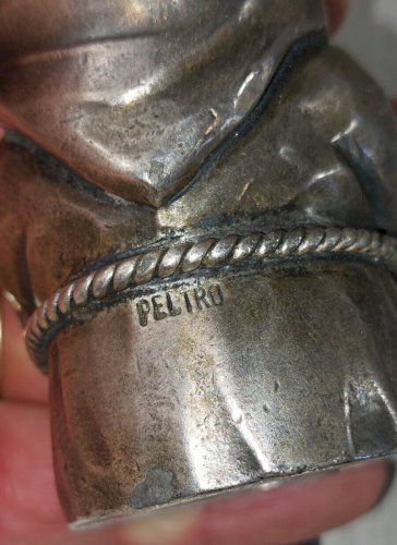 Ancienne figurine / statuette en étain, moine, Peltro Italy
