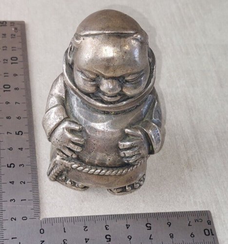 Ancienne figurine / statuette en étain, moine, Peltro Italy