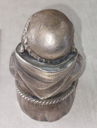 Ancienne figurine / statuette en étain, moine, Peltro Italy