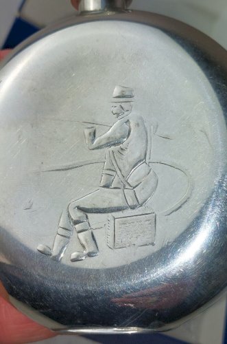 Ancienne flasque en étain, Alchemy Sheffield