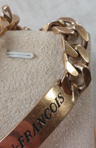 Ancienne gourmette Jean François, en plaqué or, vintage