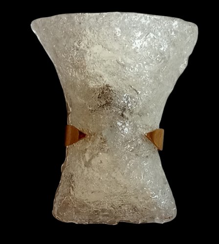 Ancienne Grande Applique Murale  Verre Glacé Murano Egon Hillebrand Design 1960