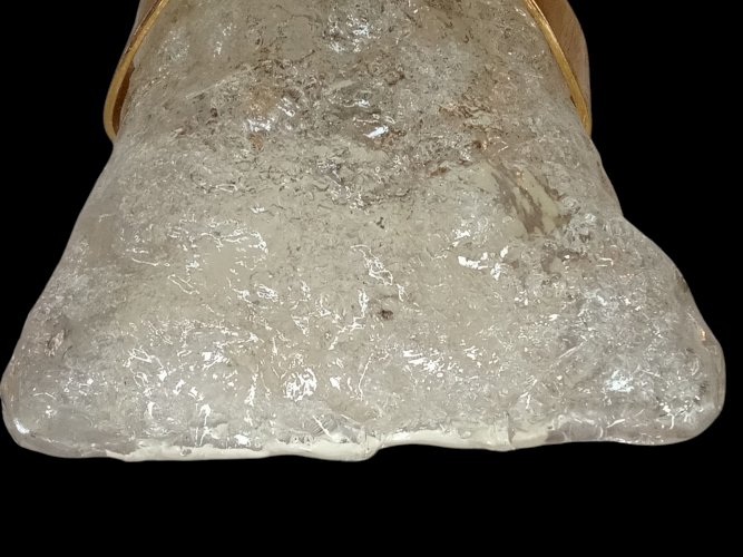 Ancienne Grande Applique Murale  Verre Glacé Murano Egon Hillebrand Design 1960