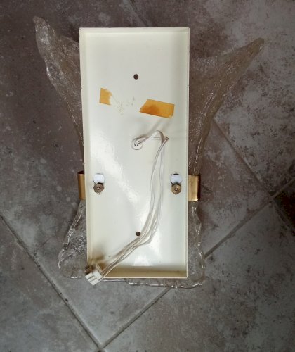 Ancienne Grande Applique Murale  Verre Glacé Murano Egon Hillebrand Design 1960