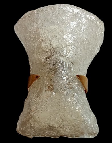 Ancienne Grande Applique Murale  Verre Glacé Murano Egon Hillebrand Design 1960