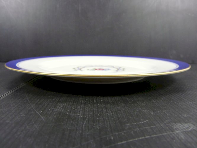 Ancienne Grande Assiette Manufacture Royale Limoges France Fleurs Médaillon Sign