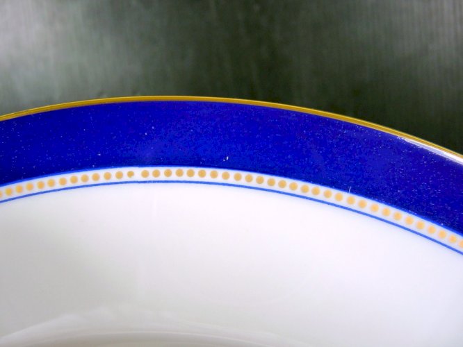 Ancienne Grande Assiette Manufacture Royale Limoges France Fleurs Médaillon Sign