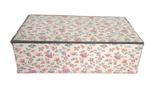 Old Large Sewing Box Vintage Flowered Fabric Box