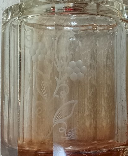 Ancienne Grande Carafe Cristal Taillé Et Argent /Art De La Table Ancien