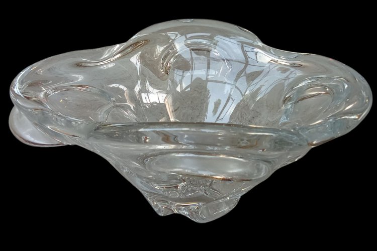 Ancienne Grande Coupe Ancien Centre De Table Cristal Cristallerie Lorraine