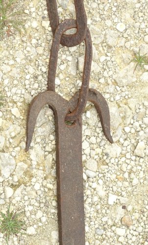 -ANCIENNE GRANDE CREDENCE  DE CHEMINEE  FER Forgé déco CROCHET CHAUDRON  ATRE  D