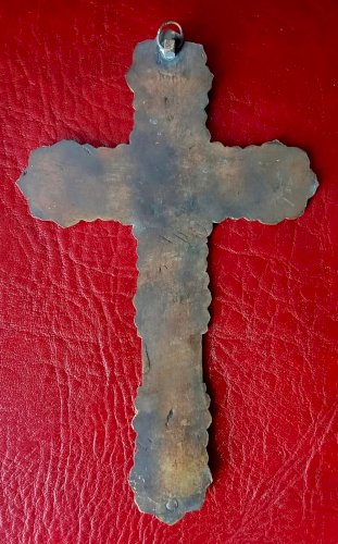 Ancienne Grande Croix Bronze/Ancien Objet Dévotion Religieux Religion
