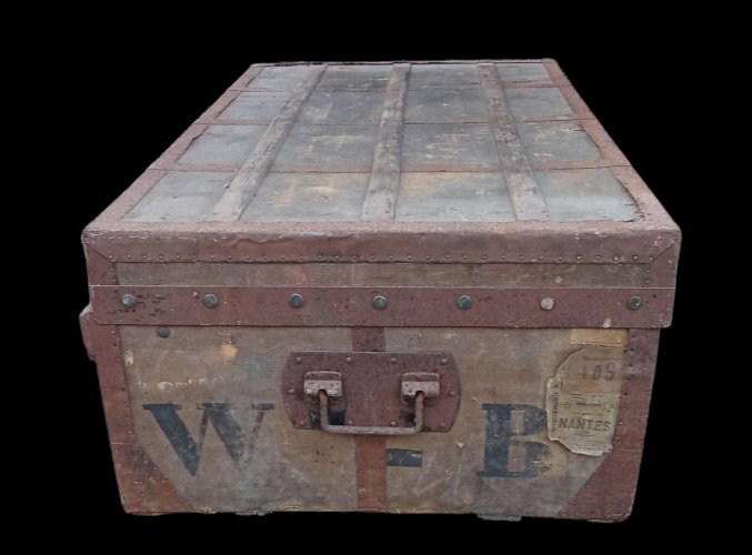 Ancienne Grande Malle De Voyage Rangement Constant Vuiton Monogramme WB 