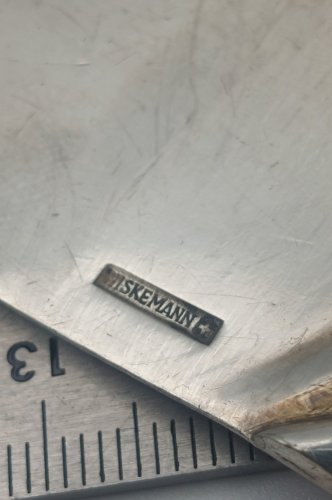 Ancienne grande pelle / ramasse miette, en métal argenté, Wiskemann