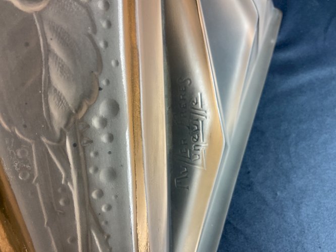 ancienne grande plaque applique lustre Muller Frères Lunéville Art Déco .