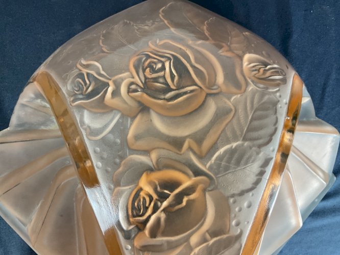 ancienne grande plaque applique lustre Muller Frères Lunéville Art Déco .