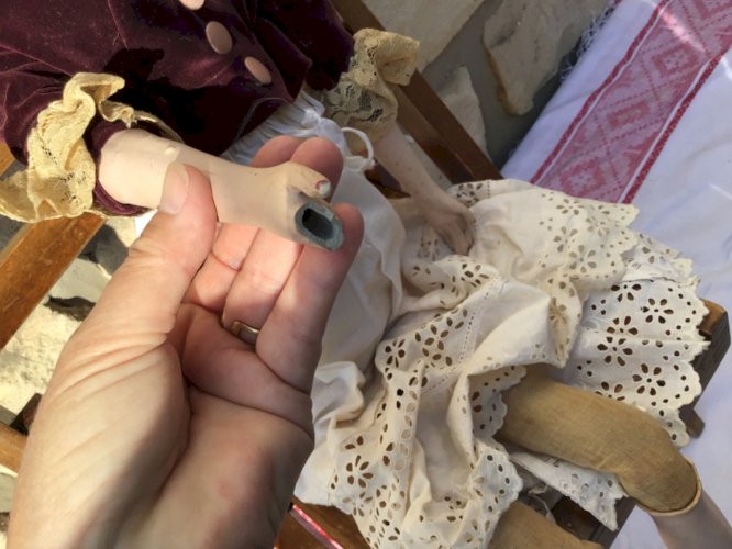 ANCIENNE GRANDE POUPÉE DE SALON BOUDOIR 74 CM ANNÉES 30