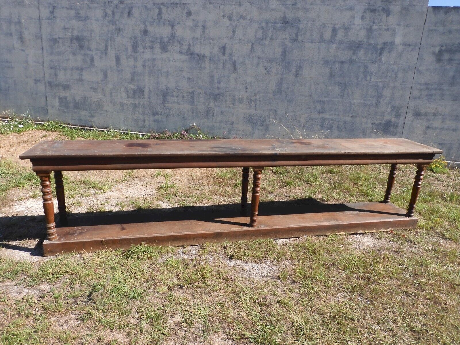 Ancienne table de drapier en bois