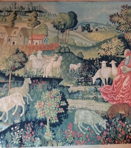 Ancienne Grande tapisserie Concert champêtre Robert Four Paris Aubusson