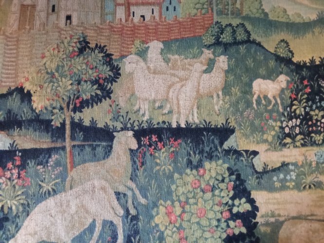 Ancienne Grande tapisserie Concert champêtre Robert Four Paris Aubusson