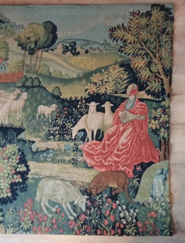 Ancienne Grande tapisserie Concert champêtre Robert Four Paris Aubusson