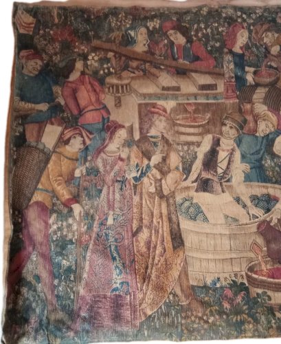 Ancienne Grande tapisserie Les vendanges Rambouillet G. Boitard A. Demay