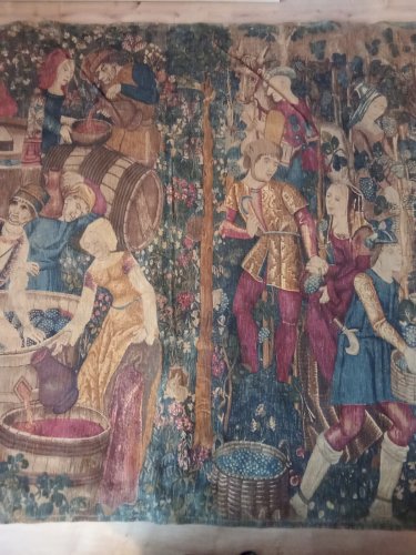 Ancienne Grande tapisserie Les vendanges Rambouillet G. Boitard A. Demay