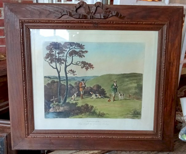 Ancienne Gravure Chasse Wolstenholme Shooting Dogs Engraved By  T. Sutherland