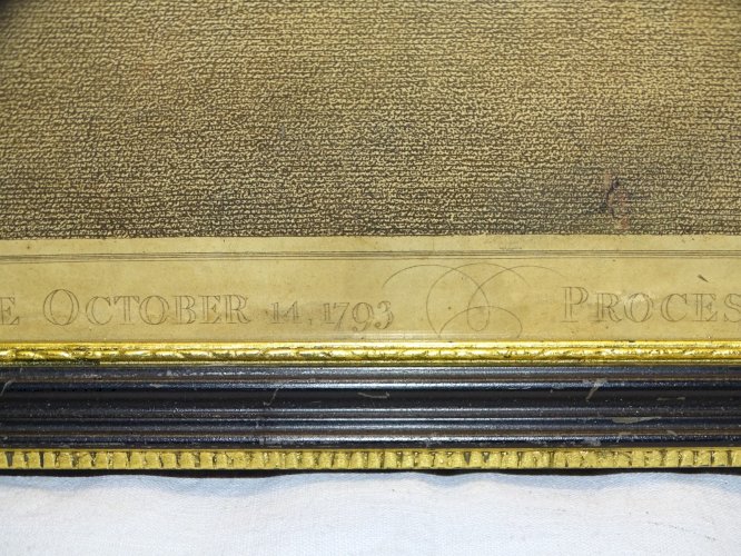 -ANCIENNE GRAVURE PROCES MARIE ANTOINETTE 14/10/1793 SOUS VERRE ENCADREE déco  D