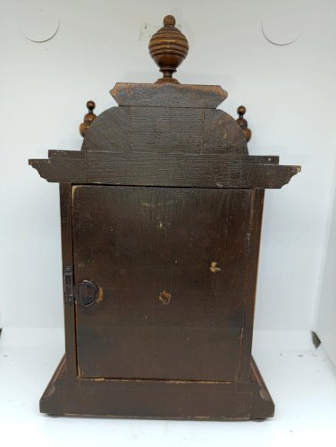 ancienne horloge de table en bois fin 19eme mecanisme a reviser en bon etat
