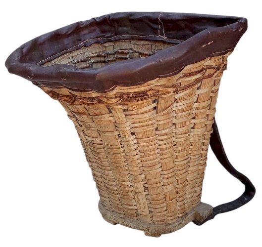 Ancienne Hotte De Portage Cueillette Panier De Vendange Objet Art Populaire