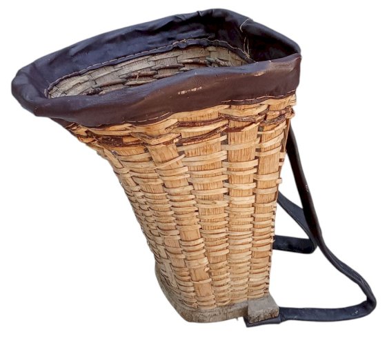 Ancienne Hotte De Portage Cueillette Panier De Vendange Objet Art Populaire