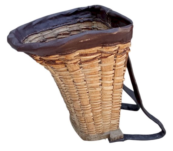 Ancienne Hotte De Portage Cueillette Panier De Vendange Objet Art Populaire